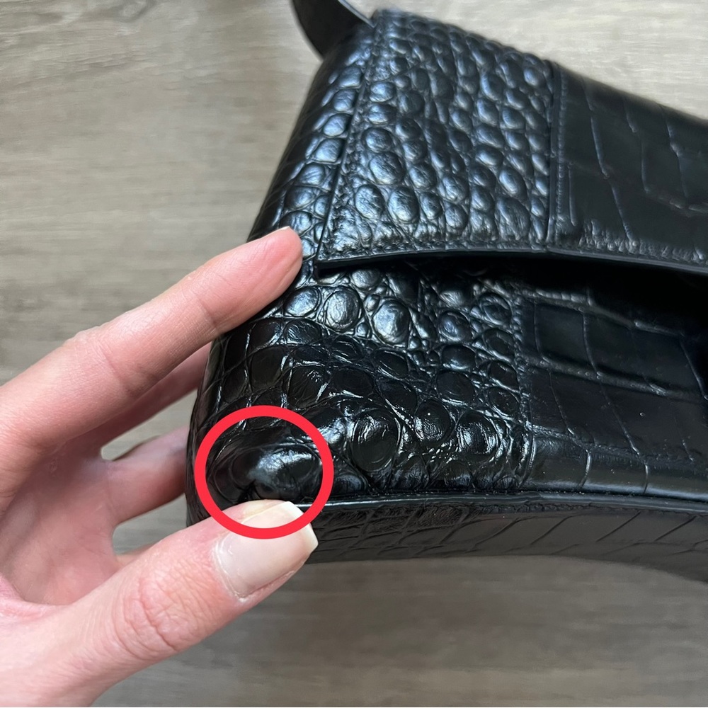 Balenciaga Black Croc XS Soft Hourglass Bag - Picture 9 of 15